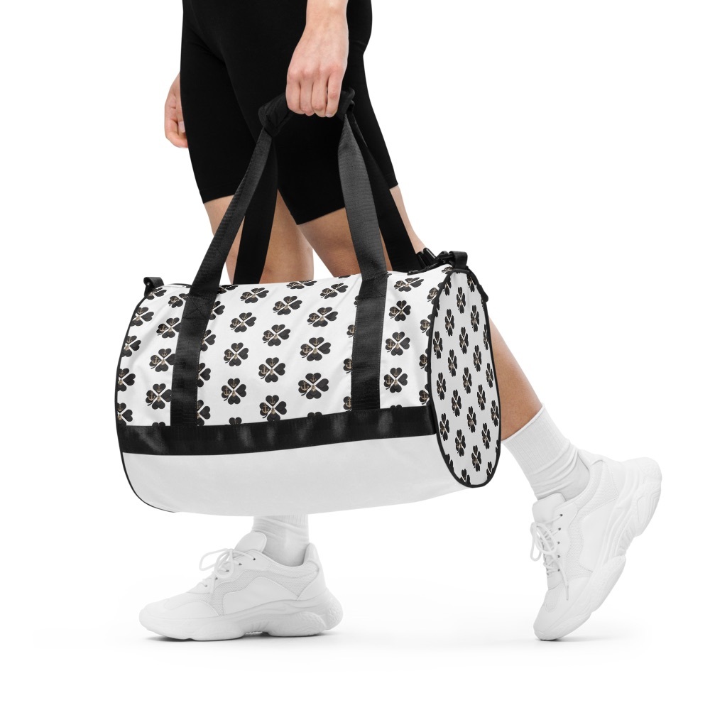 Stylish Black and White So Scotian Lucky History Duffel Bag by I’M So What Co